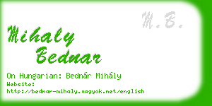 mihaly bednar business card