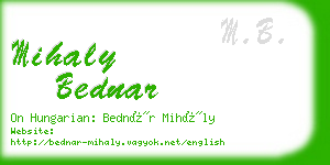 mihaly bednar business card